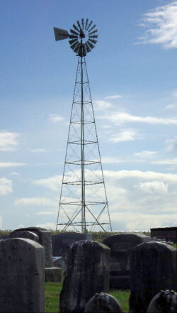 Tall farm windmill