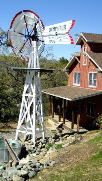 old wooden windmill