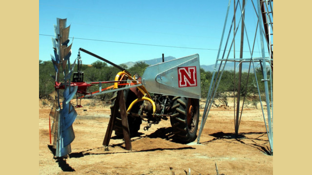 Moving a windmill with a tractor