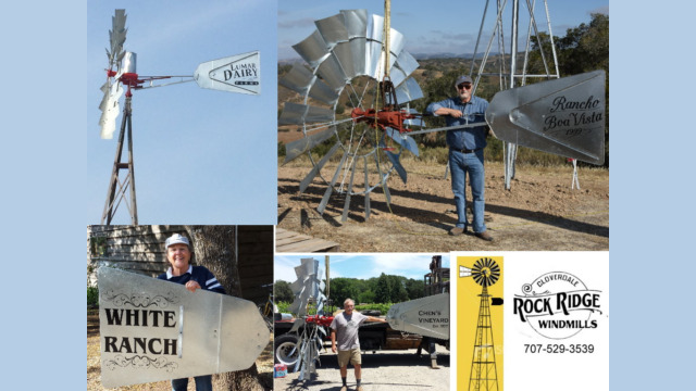 Windmills with custom name on tail