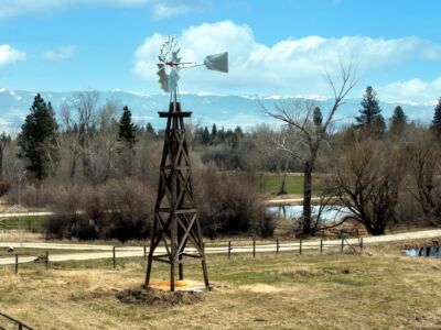 windmill near pond