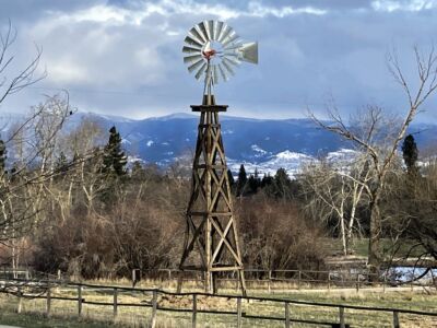 Windmill in the rain