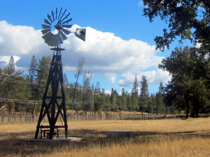 Wood windmill stand