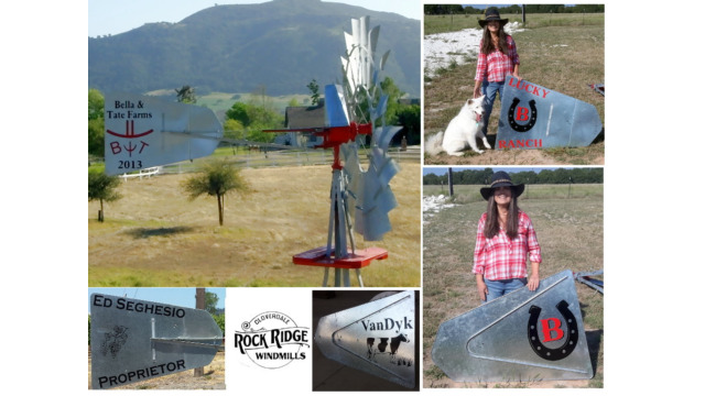 Windmill with ranch brand on tail