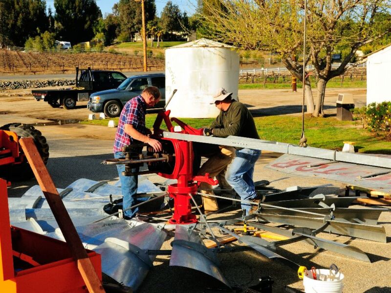 assembly of a 16 foot windmill